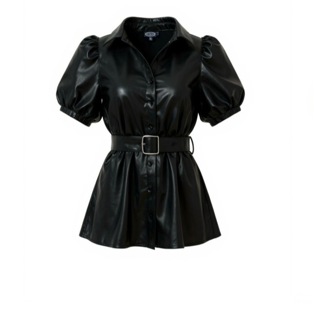 SCOOP XS FAUX LEATHER TOP